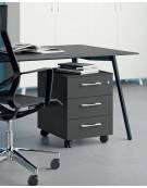 Cassettiera su ruote - top in HPL, cassetti con chiusura ammortizzata e cassetto porta cancelleria - cm 42x56x59h