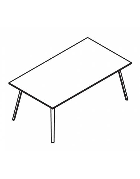 Tavolo riunioni piano melaminico spessore mm 18 e struttura metallica - Colori a scelta - cm 180x100x72,5h