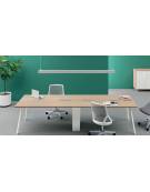 Tavolo riunione composto, piano melaminico spessore mm 25 e struttura metallica - Colori a scelta - cm 400x100x73,5h