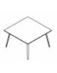 Tavolo riunione quadro piano melaminico spessore mm 25 e struttura metallica - Colori a scelta - cm 120x120x73,5h