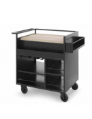 CARRELLO LIQUORI - 3 binari per appendere bicchieri, Ripiani per miscelatori e 2 tasche veloci