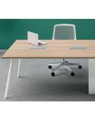 Allungo Tavolo riunione, piano melaminico spessore mm 25 e struttura metallica - Colori a scelta - cm 120x120x73,5h