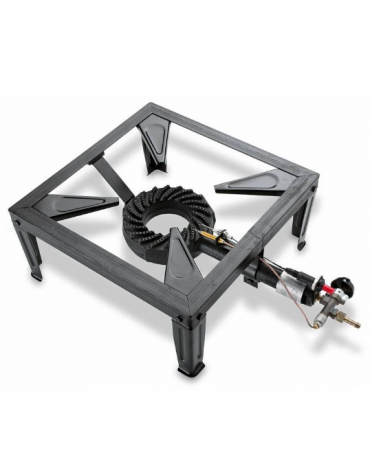 FORNELLONE IN GHISA ALIMENTAZIONE A GAS CON VALVOLA E PIEZO - 1 FUOCO DA KW 7,5 - mm 560x400x180h