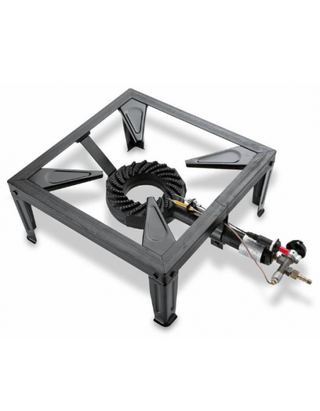 FORNELLONE IN GHISA ALIMENTAZIONE A GAS CON VALVOLA E PIEZO - 1 FUOCO DA KW 7,5 - mm 560x400x180h