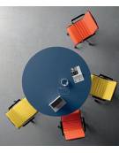 Tavolo riunione tondo piano melaminico spessore mm 25 e struttura metallica - Colori a scelta - cm diametro 140x73,5h