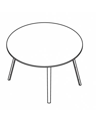 Tavolo riunione tondo piano melaminico spessore mm 25 e struttura metallica - Colori a scelta - cm diametro 140x73,5h
