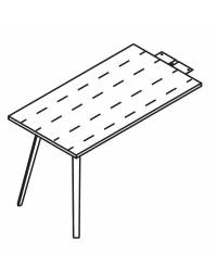 Allungo laterale per scrivania, piano HPL e struttura metallica - Colori a scelta - cm 80x65x72h