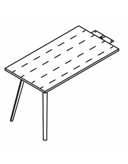 Allungo laterale per scrivania, piano HPL e struttura metallica - Colori a scelta - cm 100x65x72h