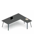Allungo laterale per scrivania, piano HPL e struttura metallica - Colori a scelta - cm 100x65x72h