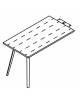 Allungo laterale per scrivania, piano HPL e struttura metallica - Colori a scelta - cm 120x65x72h