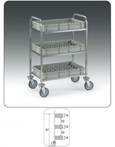 Carrello per rifornimento minibar frigobar