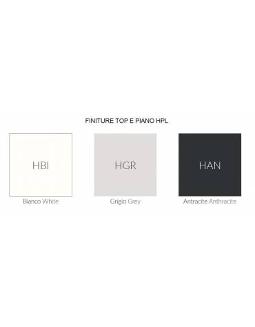 Tavolo riunione piano HPL e struttura metallica - Colori a scelta - cm 200x100x72h
