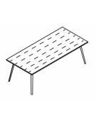 Tavolo riunione piano HPL e struttura metallica - Colori a scelta - cm 220x120x72h