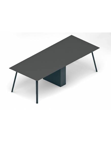 Tavolo riunione composto, piano HPL e struttura metallica - Colori a scelta - cm 360x120x72h