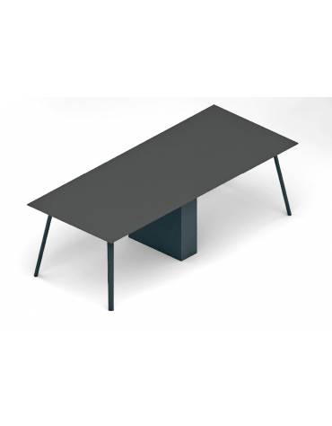Tavolo riunione composto, piano HPL e struttura metallica - Colori a scelta - cm 400x120x72h