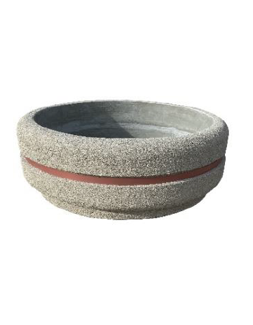 Fioriera tonda circolare in calcestruzzo cemento diametro Ø cm 160 - Altezza cm 65h - COLORE BIANCO PIETRA - Conforme ai CAM