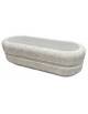 Fioriera ovale in graniglia di marmo levigato e antidegrado colore a scelta - greca decorativa - cm 150x60x65h - Conforme CAM