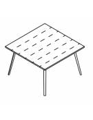 Tavolo riunione quadrato, piano HPL e struttura metallica - Colori a scelta - cm 120x120x72h
