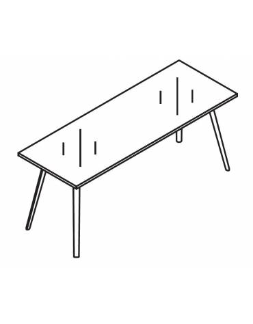 Allungo laterale per scrivania, piano in vetro trasparente e struttura metallica - Colori struttura a scelta - cm 120x65x72h