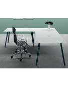 Allungo laterale per scrivania, piano in vetro retro laccato e struttura metallica - Colori a scelta - cm 120x65x72h