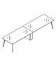 Tavolo riunione composto piano in vetro trasparente e struttura metallica - Colori struttura a scelta - cm 400x100x72h