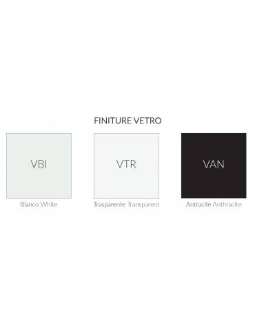 Tavolo riunione composto piano in vetro retro leccato e struttura metallica - Colori a scelta - cm 400x100x72h