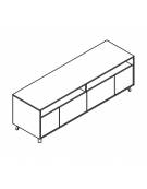 Mobile consolle con 2 cassettoni centrali e 2 ante battenti - Colori a scelta - cm 200x58x63,6h