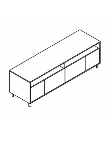 Mobile consolle con 2 cassettoni centrali e 2 ante battenti - Colori a scelta - cm 200x58x63,6h