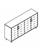 Armadio in melaminico con 4 ante in HPL - Colori a scelta - cm 184x45x90,4h