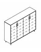 Armadio in melaminico con 4 ante in HPL - Colori a scelta - cm 184x45x128,8h