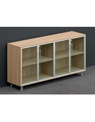 Armadio in melaminico con 4 ante in Vetro - Colori a scelta - cm 184x45x90,4h
