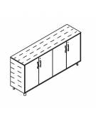 Armadio in HPL con 4 ante in melaminico - Colori a scelta - cm 182x45x88,8h