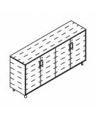 Armadio con elementi di chiusura in HPL con 4 ante in HPL - Colori a scelta - cm 182x45x88,8h
