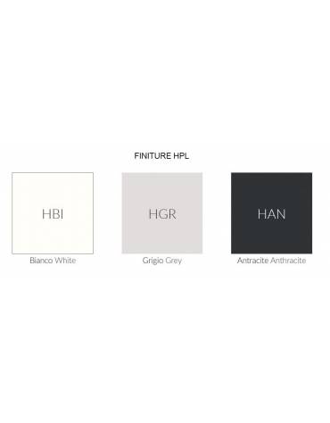 Armadio con elementi di chiusura in HPL con 4 ante in HPL - Colori a scelta - cm 182x45x127,2h