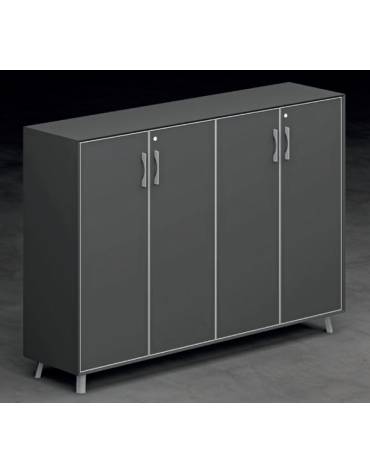 Armadio con elementi di chiusura in HPL con 4 ante in HPL - Colori a scelta - cm 182x45x127,2h