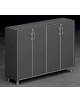 Armadio con elementi di chiusura in HPL con 4 ante in HPL - Colori a scelta - cm 182x45x127,2h