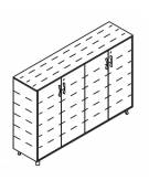 Armadio con elementi di chiusura in HPL con 4 ante in HPL - Colori a scelta - cm 182x45x127,2h