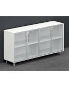 Armadio con elementi di chiusura in HPL con 4 ante in Vetro - Colori a scelta - cm 182x45x88,8h