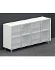 Armadio con elementi di chiusura in HPL con 4 ante in Vetro - Colori a scelta - cm 182x45x88,8h