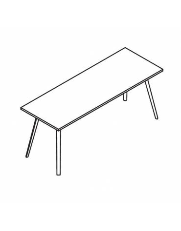 Scrivania operativa piano melaminico spessore  mm 25 e struttura metallica - Colori a scelta