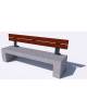 Panchina in cemento con sostegni spessore cm 17,5 - colore Grigio travertino - schienale legno - cm 170x50x90h - Conforme ai CAM