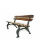 Panchina classica arredo città con supporti in ghisa e listoni in legno Pino colore noce scuro - cm 170x73x85h