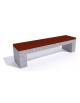 Panchina piana in cemento colore Grigio sabbiato - seduta rivestita in legno esotico - cm 200x50x50h - Conforme ai CAM