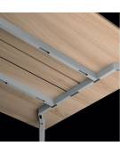 Allungo benches con accesso elettrificazione mm 180, spessore piano mm 25 - Colore a scelta - cm 140x148x73,5h