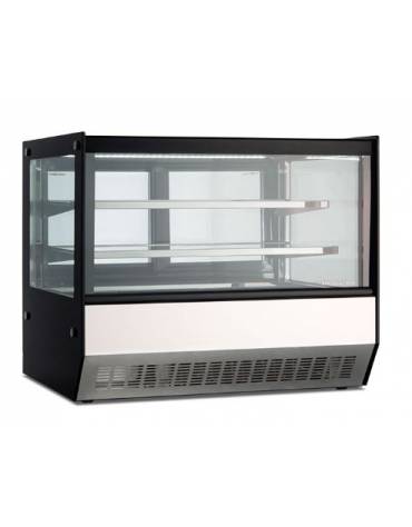 Vetrina fredda refrigerata da banco vetri curvi da cm. 200