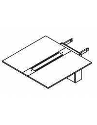 Allungo benches con top access integrato e canalizzazione sottopiano, spessore piano mm 18 - Colore a scelta - cm 140x148x72,5h