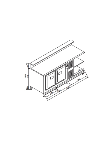 Banco bar refrigerato 2 sportelli motore interno da cm. 200