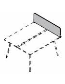 Schermo trasversale fonoassorbente per benches, spessore 18 mm - Colori a Scelta - cm 148x18x35h