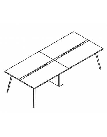 Benches composto con copertura accesso elettrificazione mm 60, spessore piano mm 25 - Colore a scelta - cm 320x120x73,5h