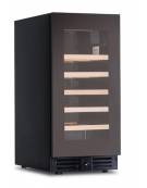Cantinetta per vino ventilata - porta in vetro nero senza cornice - N° 28 Bottiglie vino - +2°C /+20°C - mm 380x573x820h